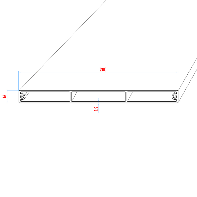 Balkonbretter aus Aluminium 200 mm breit in blank / unbeschichtet