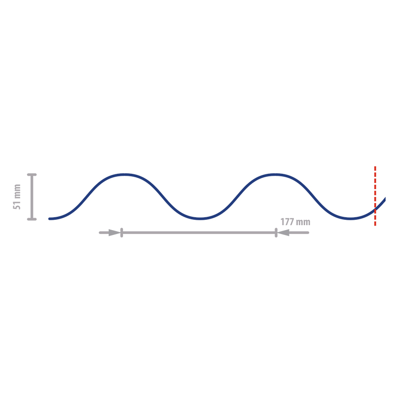 Zeichnung - Wellprofil 177/51 klar aus Polycarbonat
