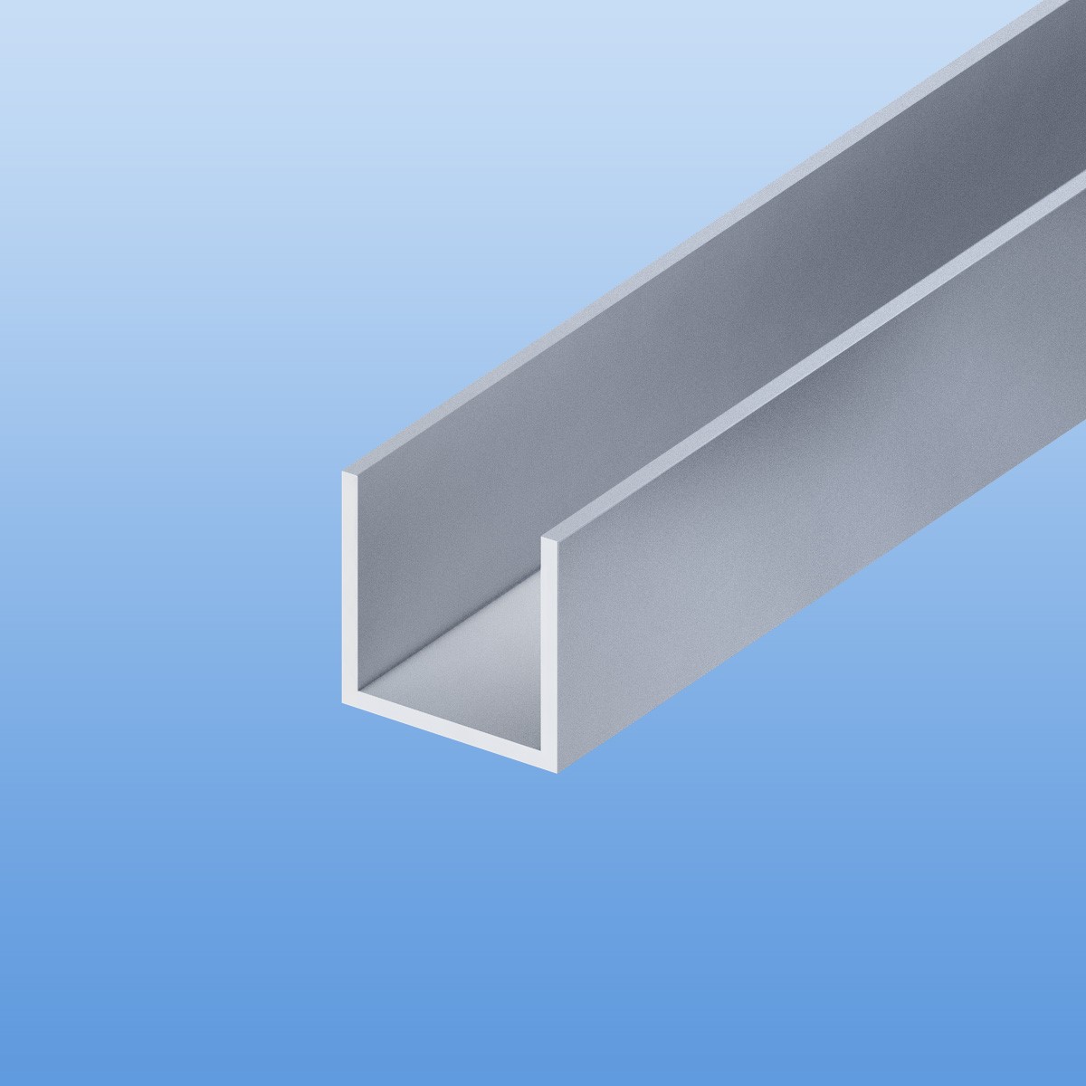 U-Profil aus Aluminium | silber eloxiert E6 EV1 | 12 x 12 x 12 x 2 mm