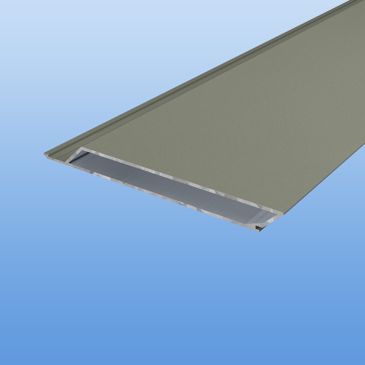 Rhombusprofil aus Aluminium 16mm mit Montagesteg in Grau (RAL 7030) - Sichtfläche 134mm