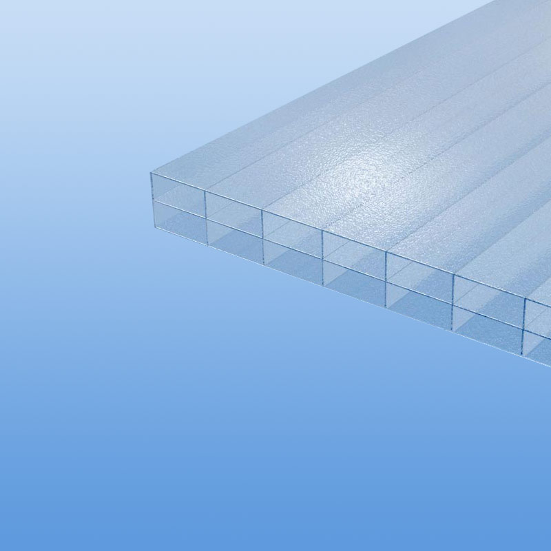 Stegplatten aus Polycarbonat 16 mm farblos mit Eiskristall Struktur