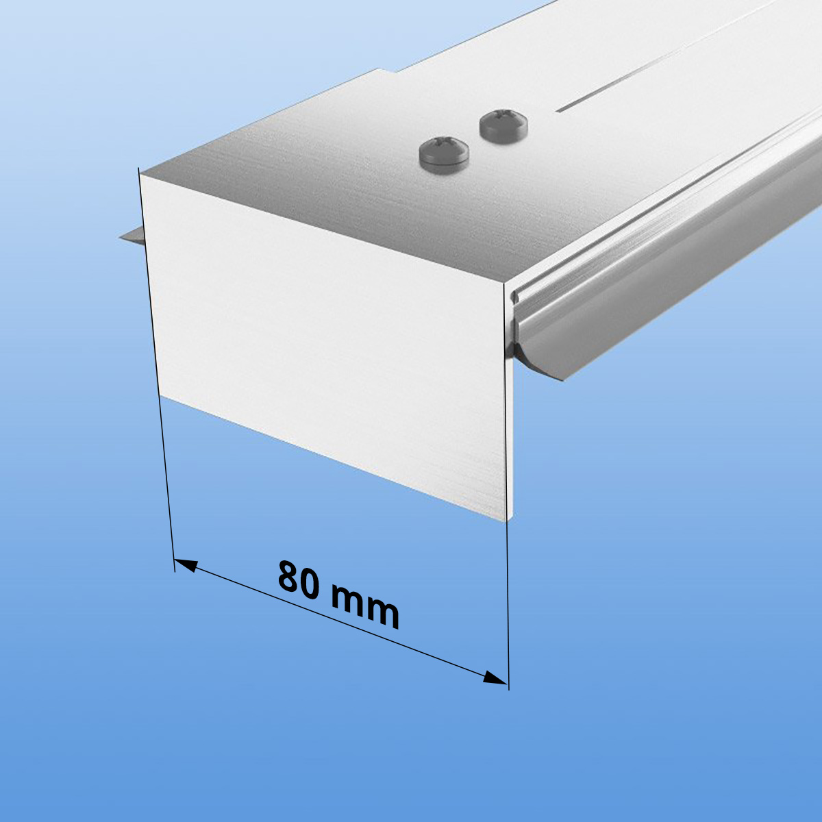 Glashaltewinkel mit Schrauben für 80mm breite Profile