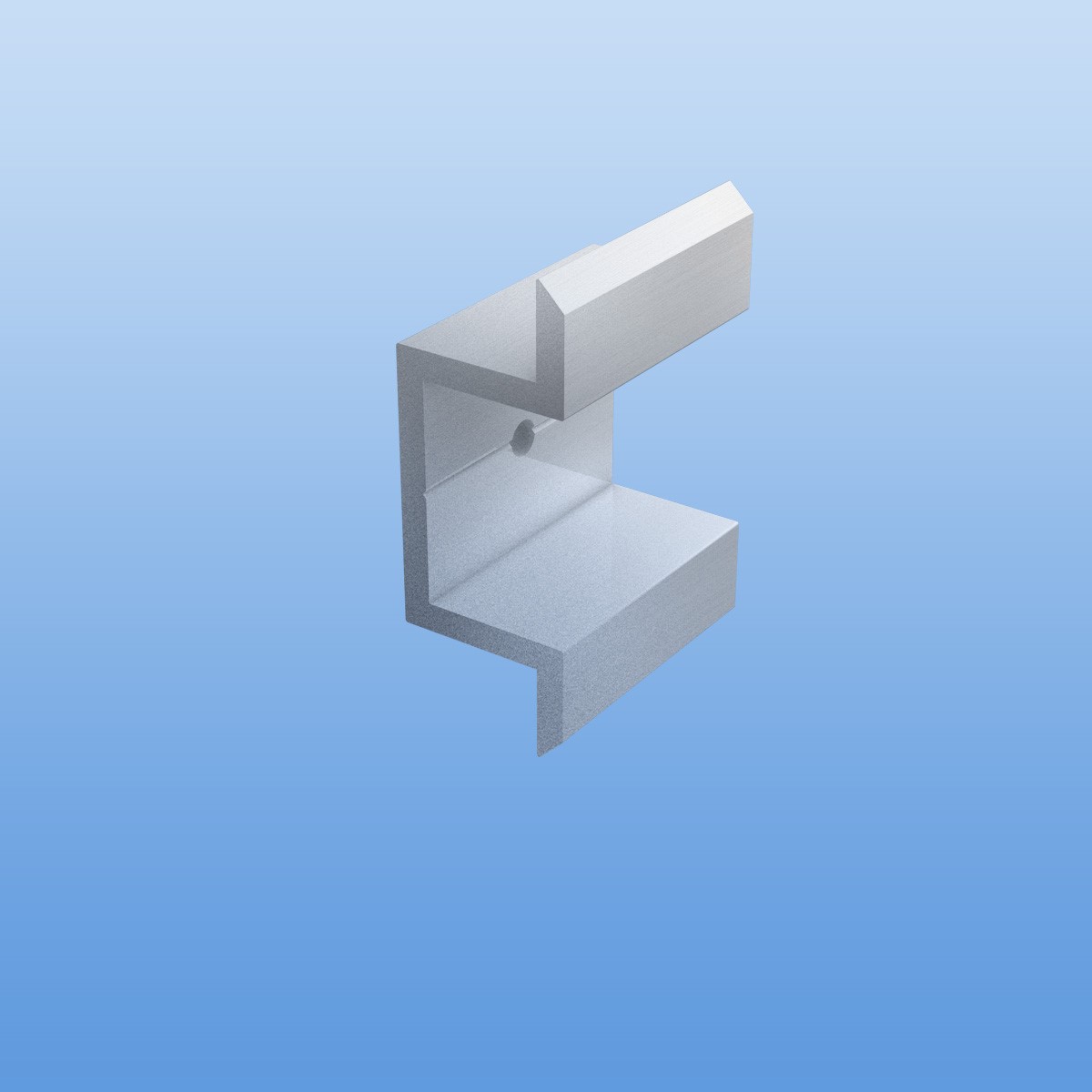 Mittelclip für Balkonbretter aus Aluminium in blank / unbeschichtet