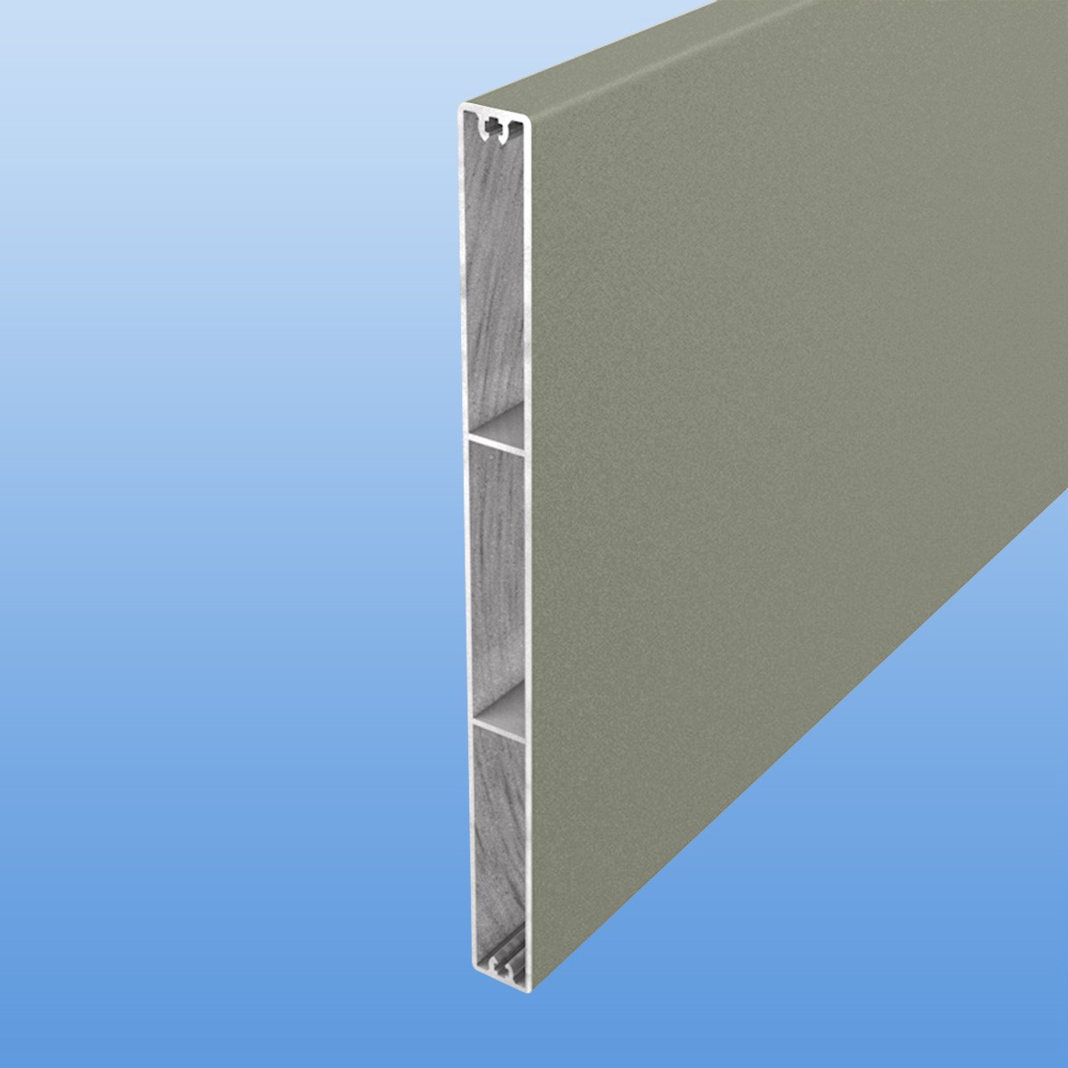 Balkonbretter aus Aluminium 200 mm breit in Grau (RAL 7030)