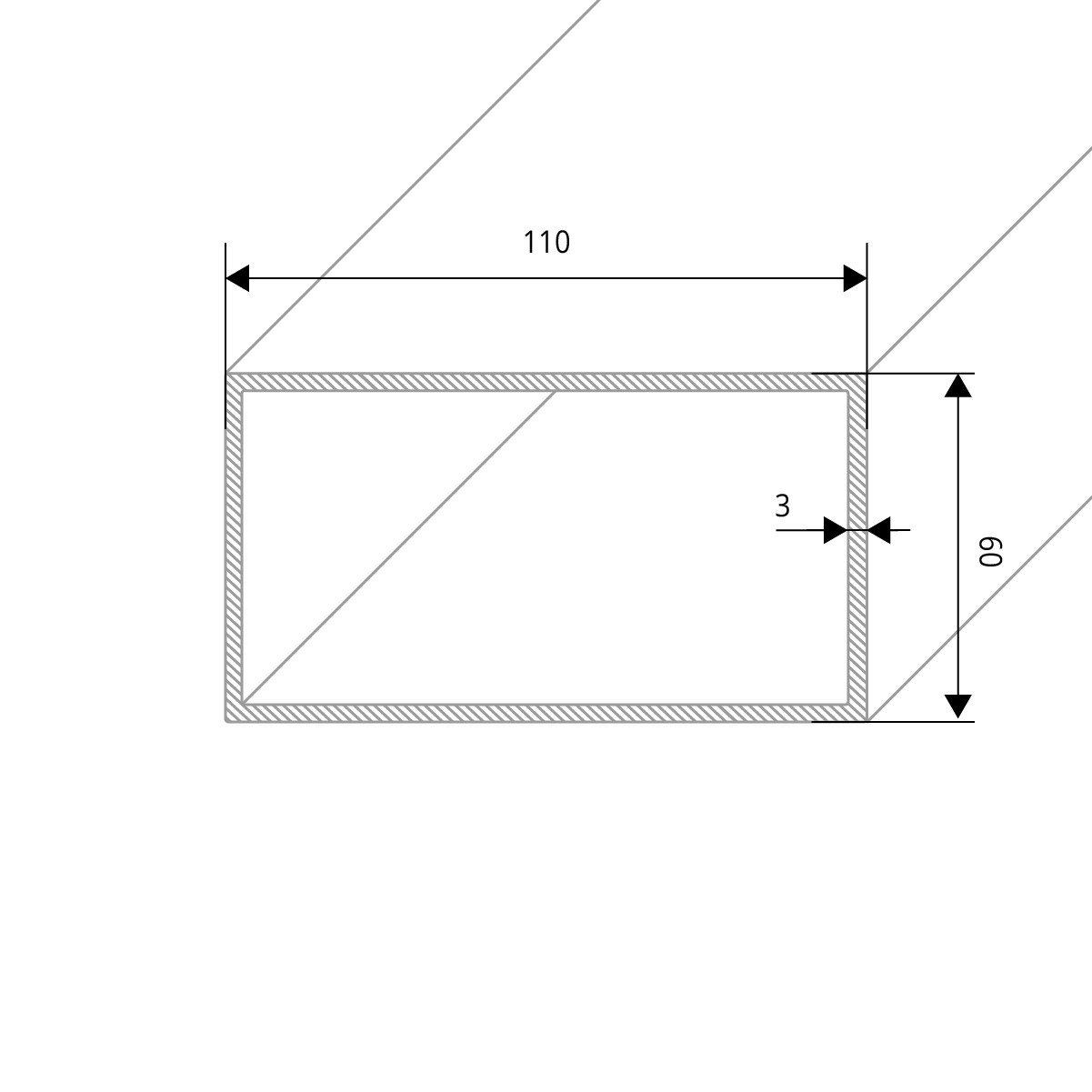 Querträger für Terrassendächer aus Aluminium - Zeichnung