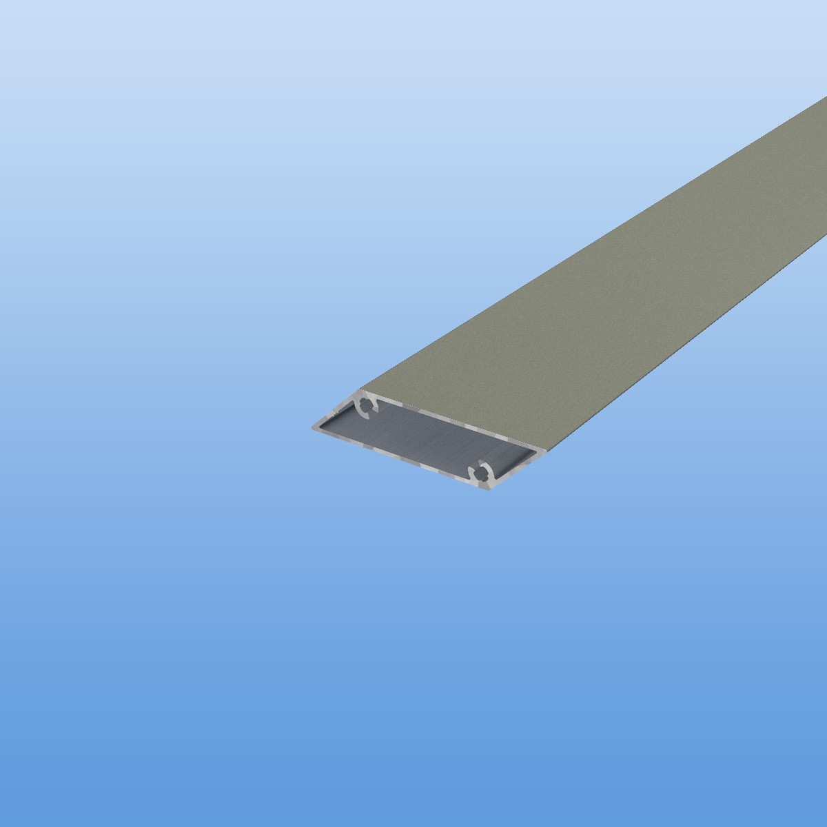 Rhombusprofil aus Aluminium 16mm in Grau (RAL 7030) - Sichtfläche 53mm