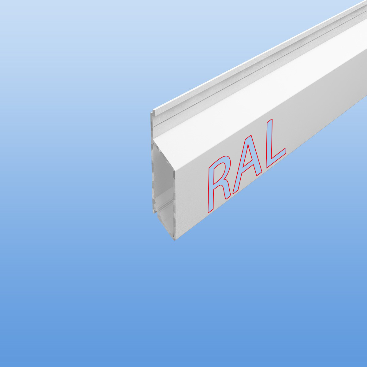 Rhombusprofil aus Aluminium 16mm mit Montagesteg nach RAL - Weißtöne - Sichtfläche 45mm