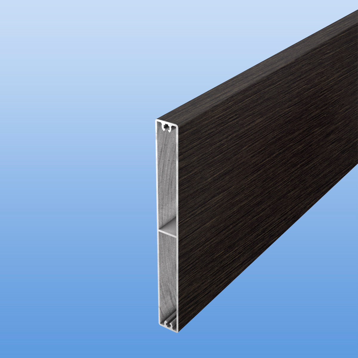 Balkonbretter aus Aluminium 150 mm breit in Holzoptik "Wenge"