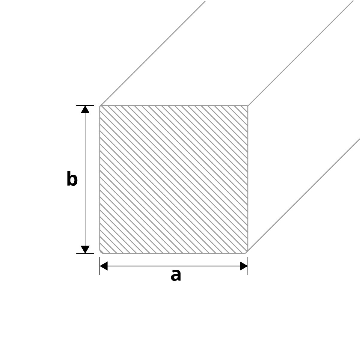 Vierkantstange aus Aluminium | pressblank | 50 x 50 mm