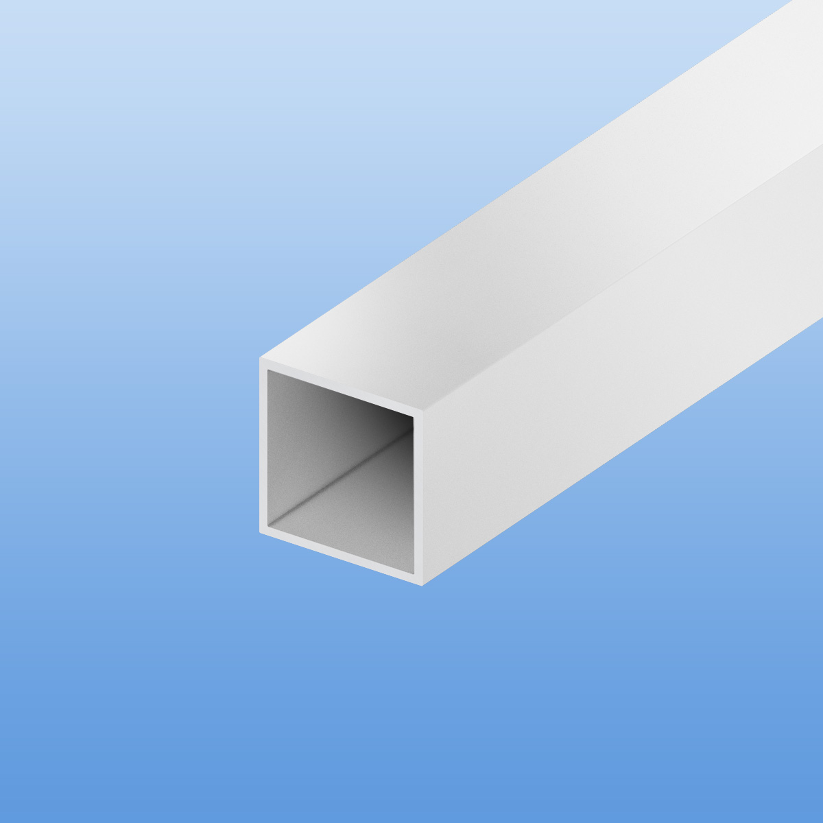 Vierkantrohr aus Aluminium | Weiß RAL 9016 | 80 x 80 x 3 mm