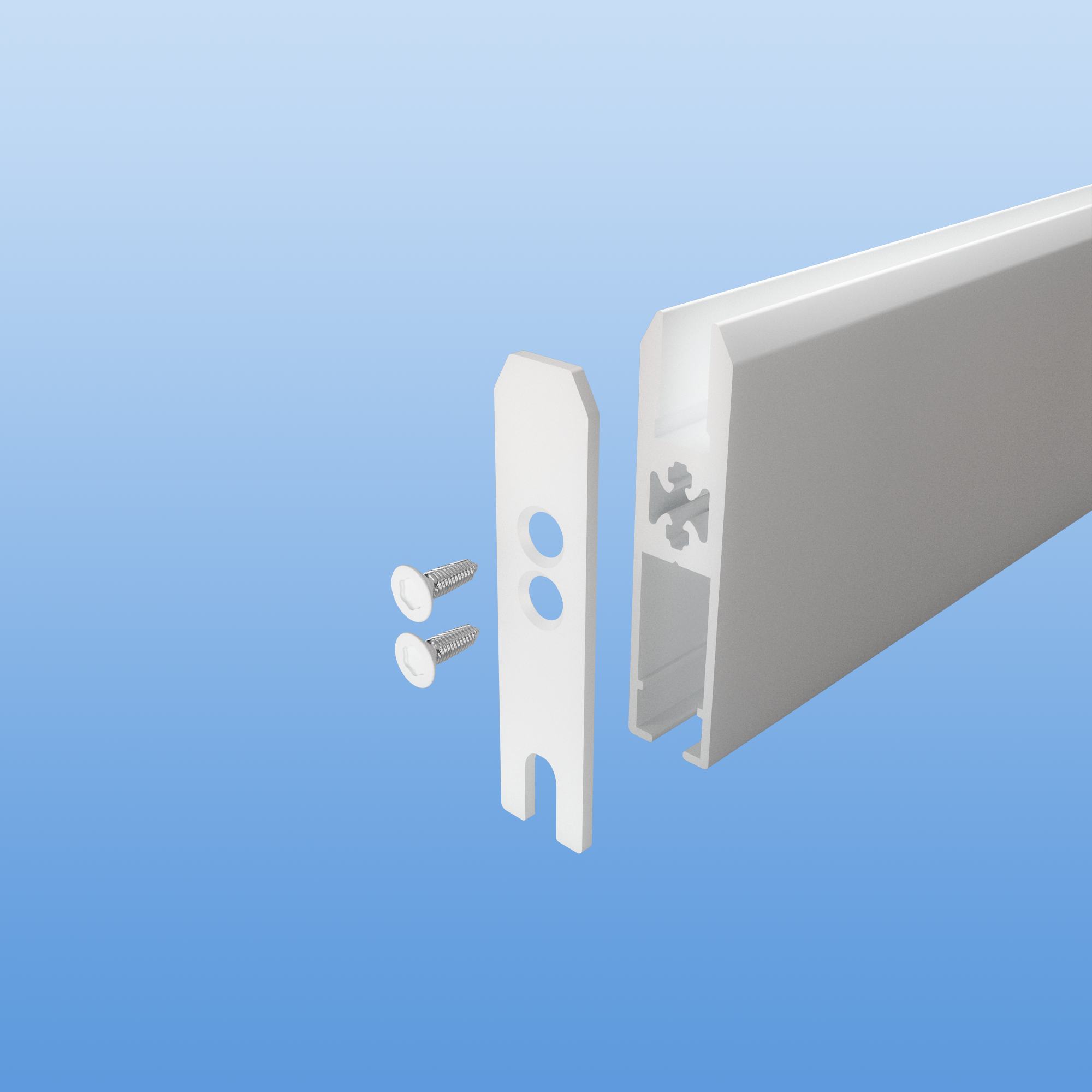 Endkappen - Set für Laufwagenprofil in Weiß - 8mm ESG