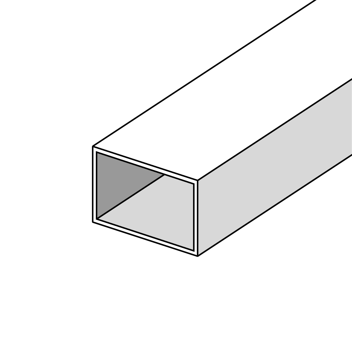 Vierkantrohr aus Aluminium | pressblank | 100 x 40 x 3 mm