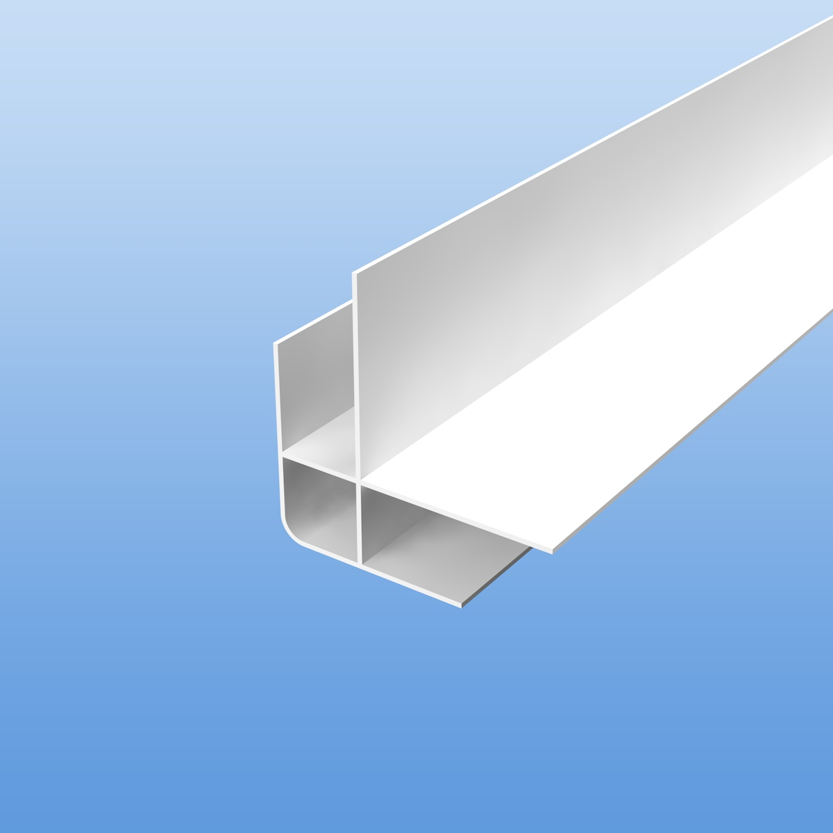 Stöckel Eckprofil 1739 aus PVC in weiß für 17mm Fassadenprofile