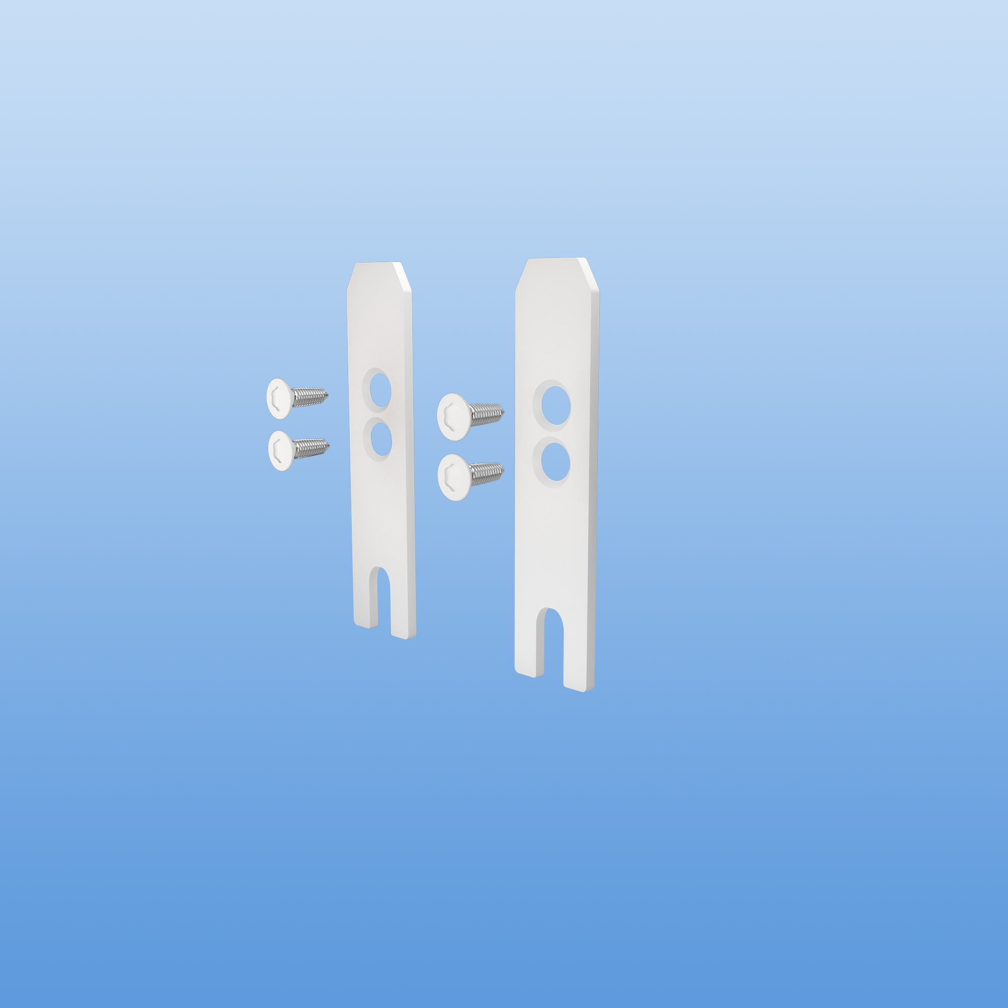 Endkappen - Set für Laufwagenprofil in Weiß - 8mm ESG