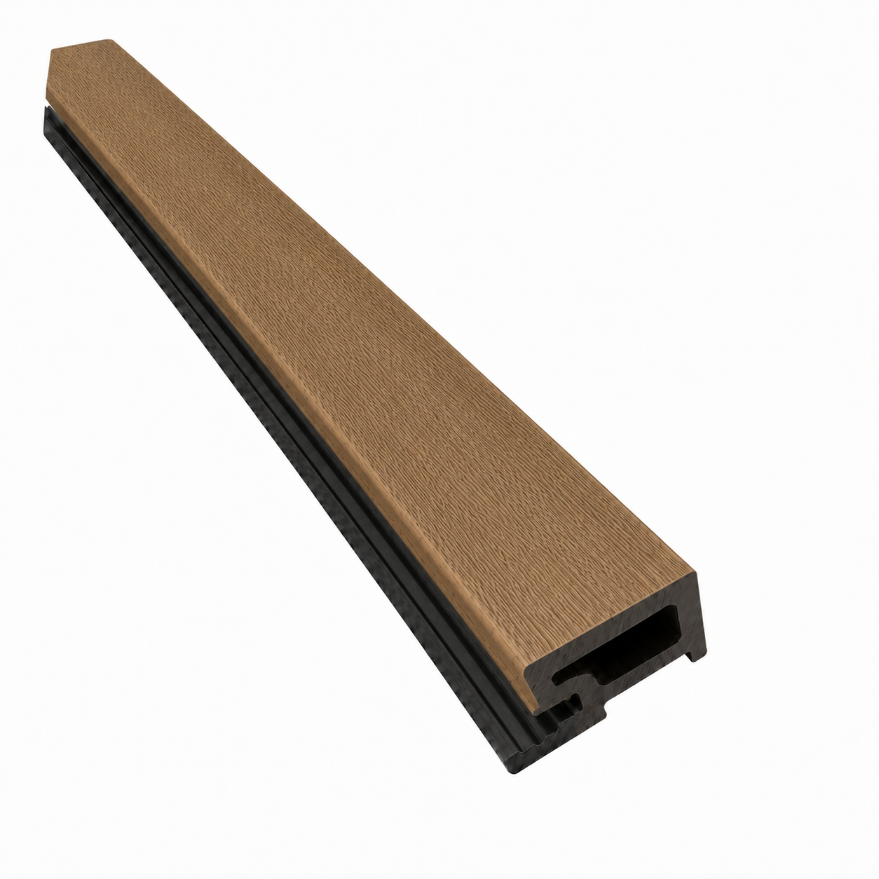 Anfangsleiste für Akustikpaneele Outdoor aus WPC | Holzdekor in Hellbraun | 2350 x 57 x 26 mm