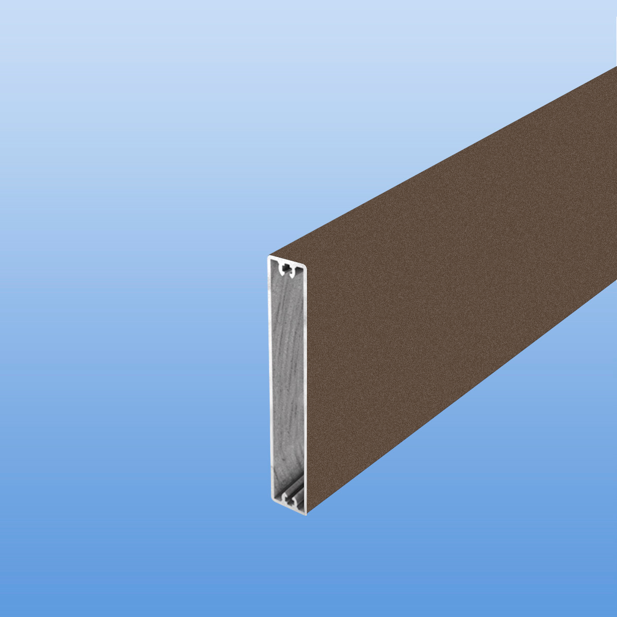 Balkonbretter aus Aluminium 100 mm breit in Braun (RAL 8014)