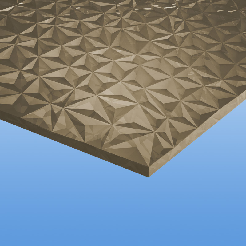 Strukturiertes Acrylglas Pyramide 6 mm bronce ähnlich GC 28