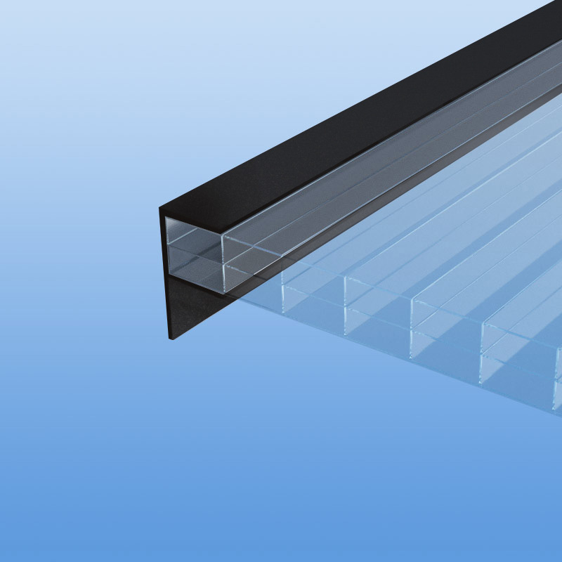 F-Profil für 16 mm Platten in anthrazit RAL 7016