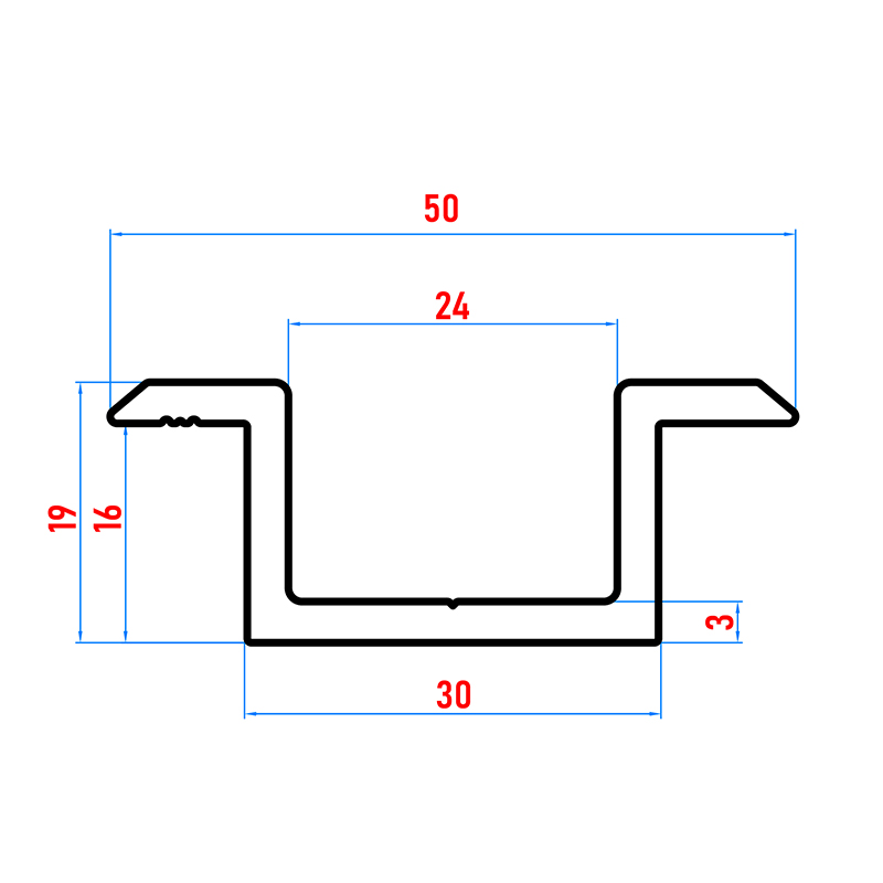 Zu- Profil für Balkonbretter aus Aluminium in anthrazit