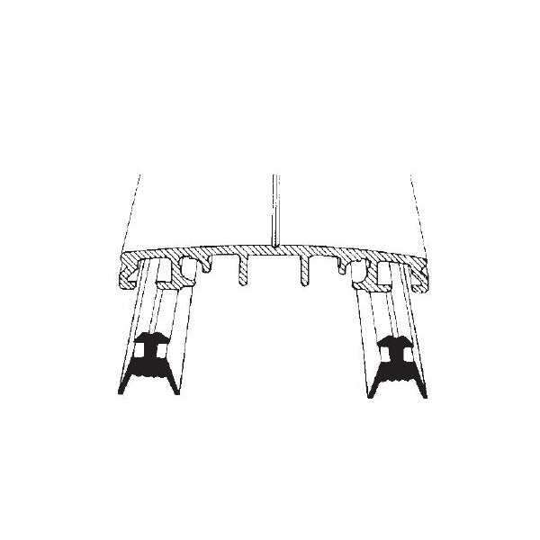 Abverkauf - Verlegeprofil für 10mm Glas / VSG (Verbindungsprofil) - 2000mm