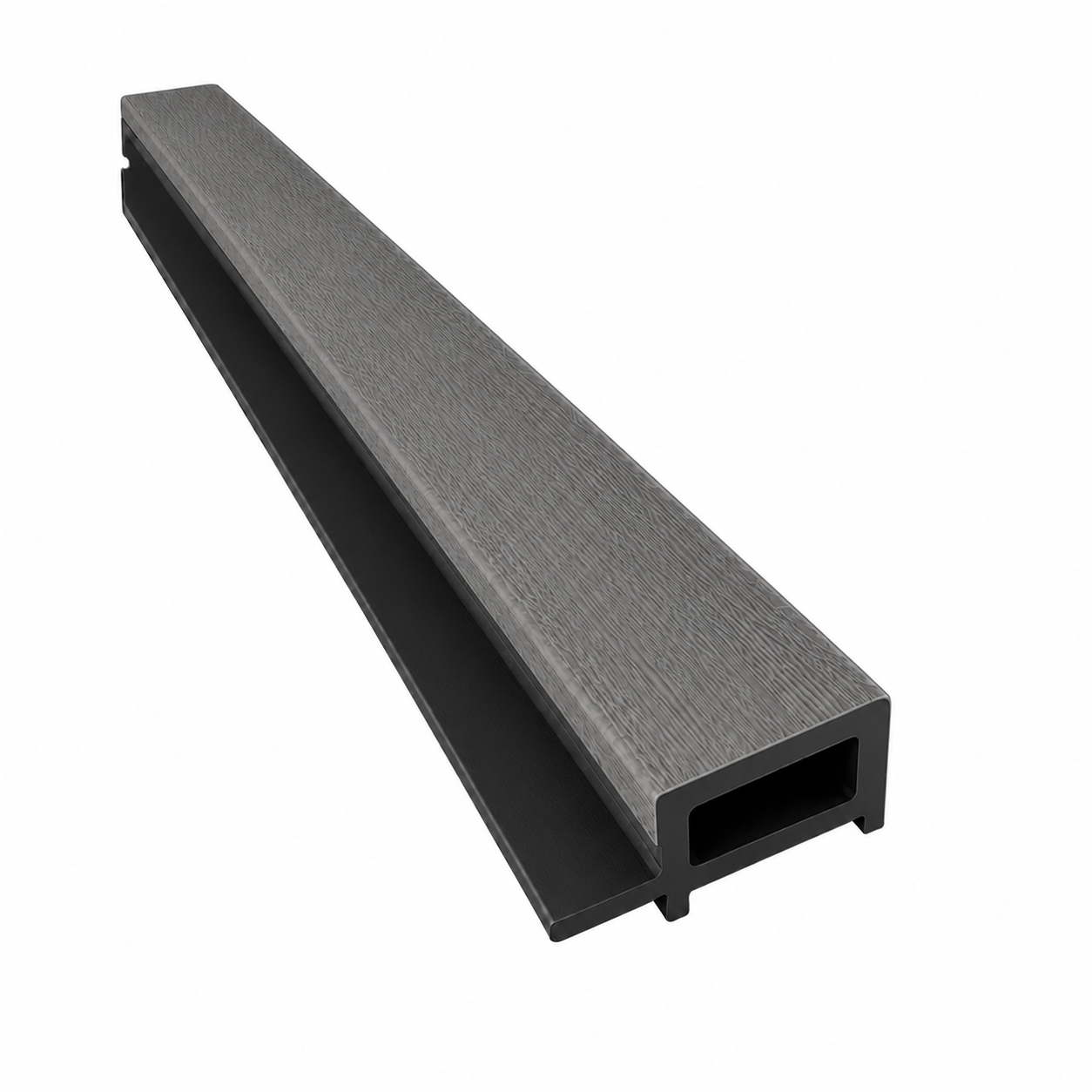Endleiste für Akustikpaneele Outdoor aus WPC | Holzdekor in Grau | 2350 x 57 x 26 mm