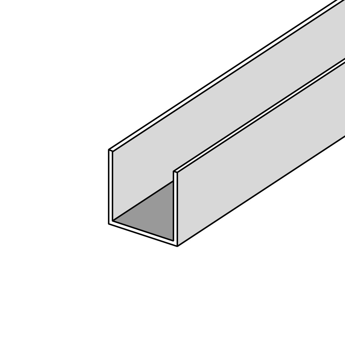 U-Profil aus Aluminium | pressblank | 40 x 106 x 40 x 3 mm