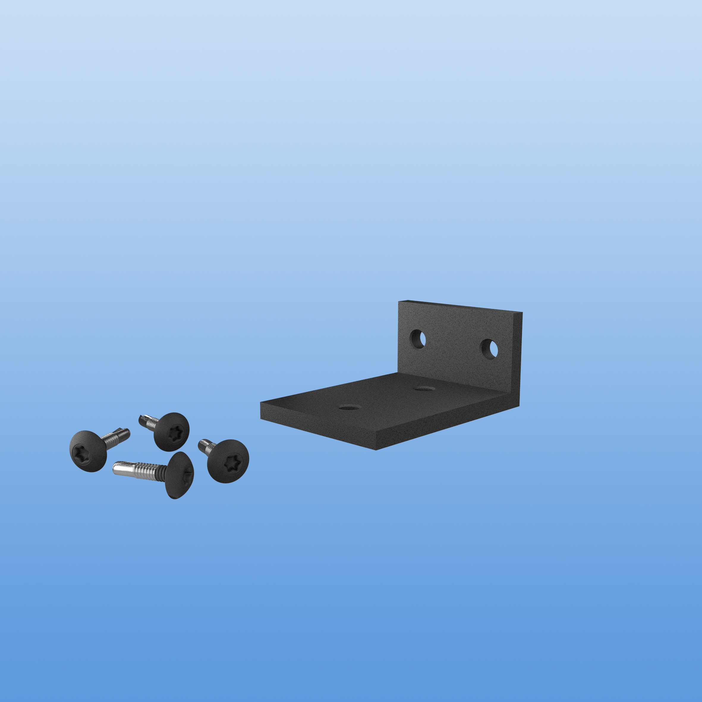 Aussteifungswinkel "TYP A" mit je 4 Torx Super Saphir Schrauben 5,5 x 25