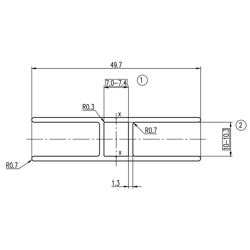 Zeichnung - H-Profil für 10 mm Platten