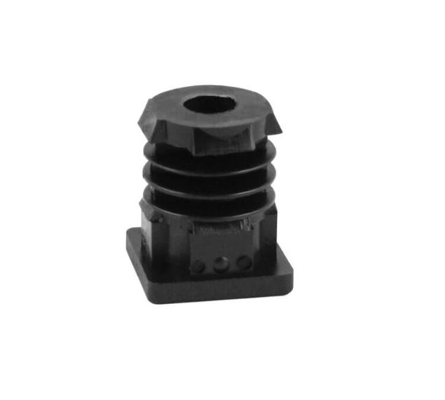 Lamellenstopfen für 30 x 30 x 2 mm Vierkantrohr | Gewindestopfen M8 | Schwarz