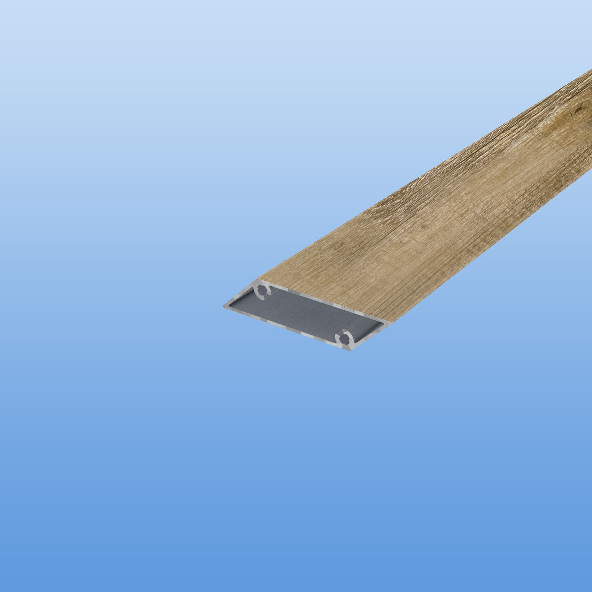 Rhombusprofil aus Aluminium 16mm in Holzoptik - Treibholz - Sichtfläche 53mm