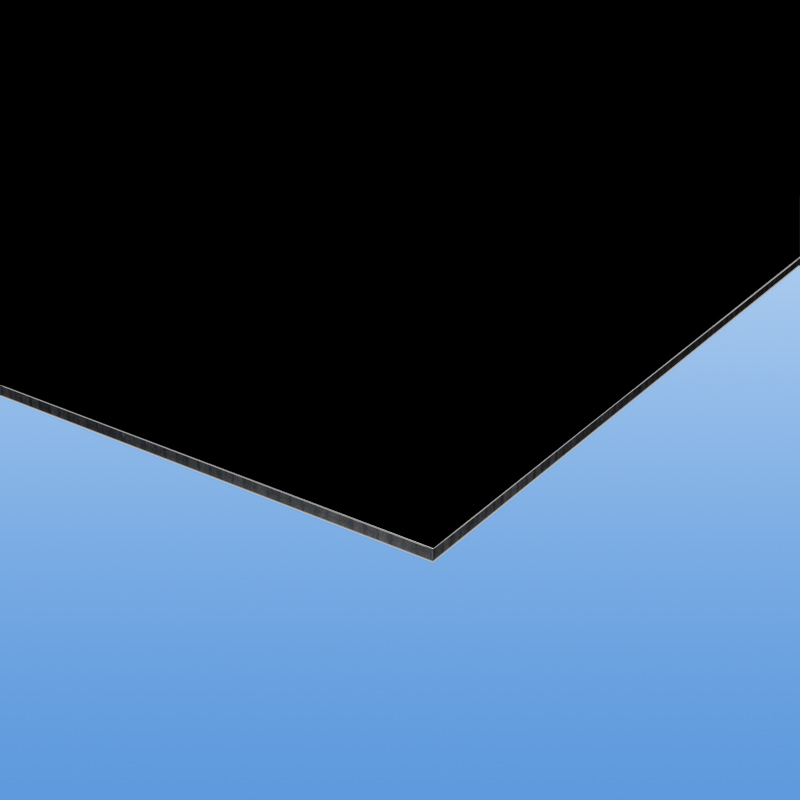 Aluverbundplatte 3 mm schwarz einseitig matt / einseitig glänzend