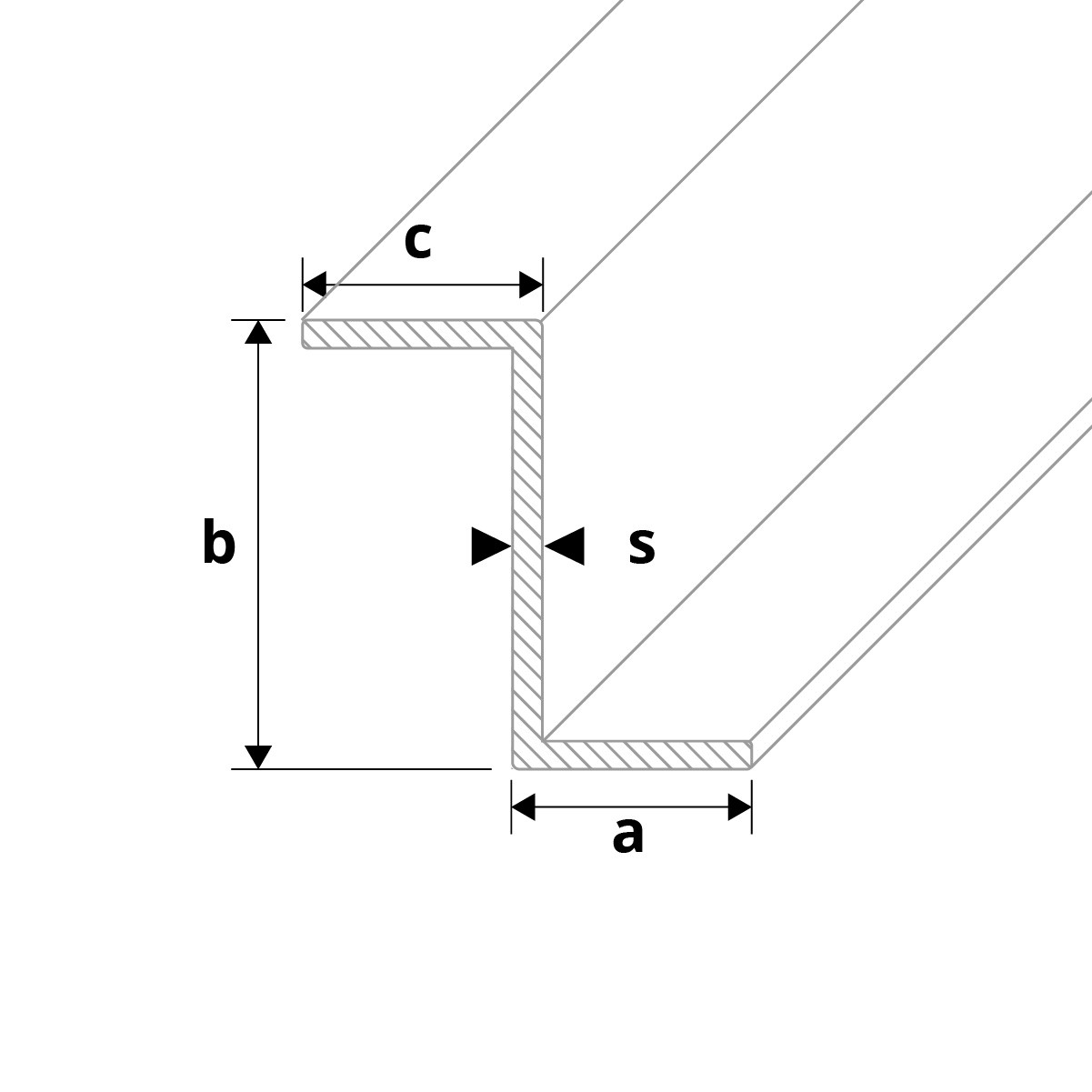 Z-Profil aus Aluminium | pressblank | 60 x 24 x 24 x 4 mm