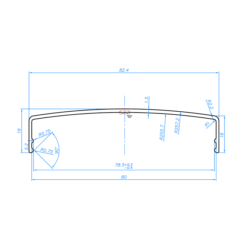 Klemmdeckel aus Aluminium in anthrazit - DB 703 - für 80mm Profile