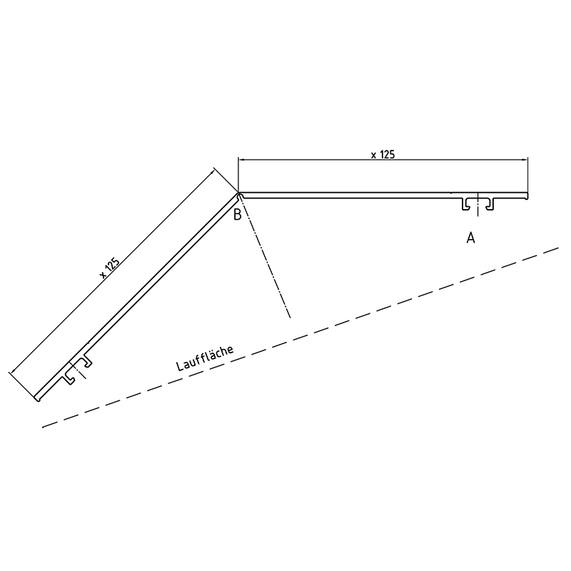 Aluminium Firstprofil - Schenkellänge 125 mm