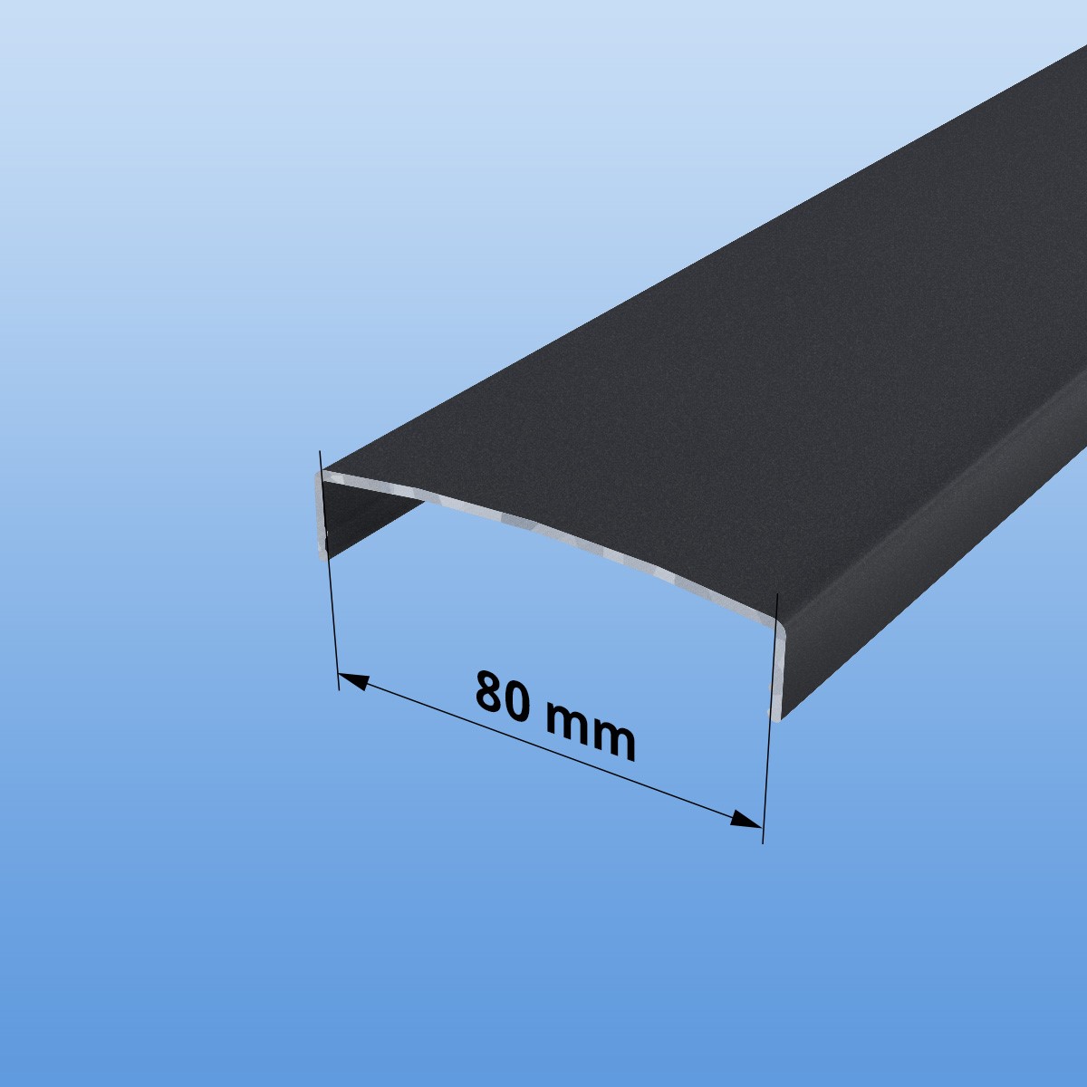 Klemmdeckel aus Aluminium in anthrazit - RAL7016 - für 80mm Profile