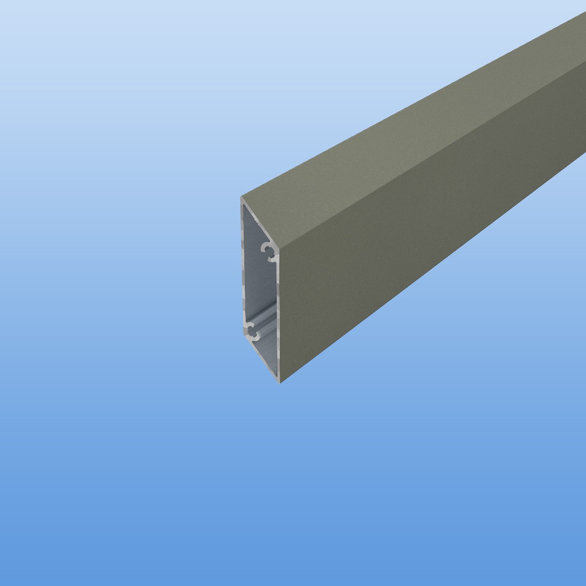 Rhombusprofil aus Aluminium 16mm in Grau (RAL 7030) - Sichtfläche 53mm