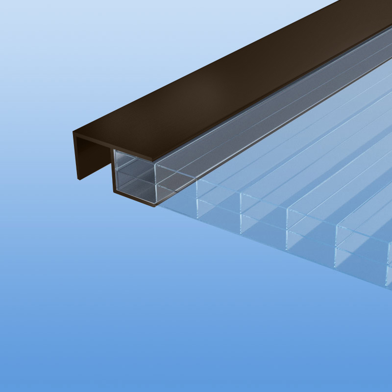 Eckprofil für 16 mm Platten in braun