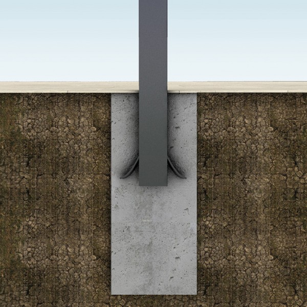 Alu Pfosten 110 x 110 mm zum Einbetonieren